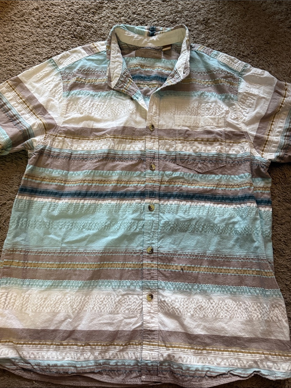 Clear Water Outfitters Mens Large Short-Sleeve Button-Up Beach Shirt Collared